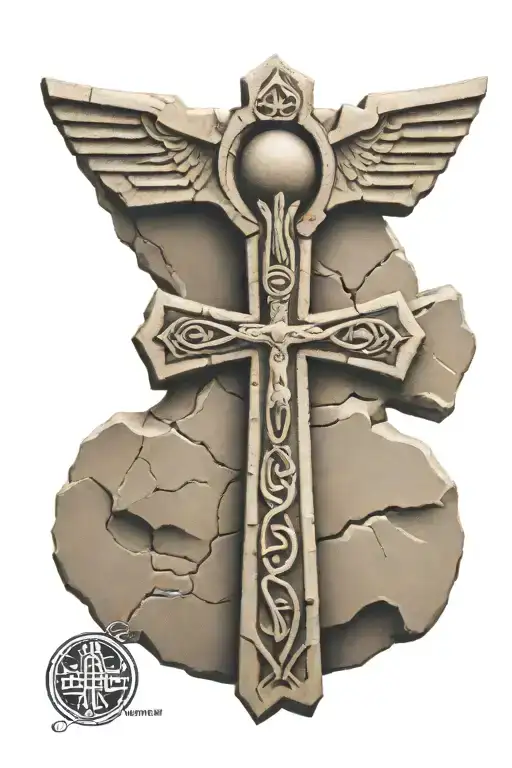 Raised Stone Carving Of An Ankh
