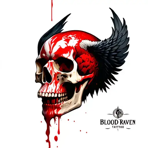 Blood Raven On Skull