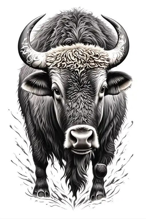 Buffalo Tattoo With 716
