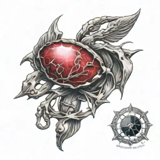 Cancer Sign And Ruby Stone