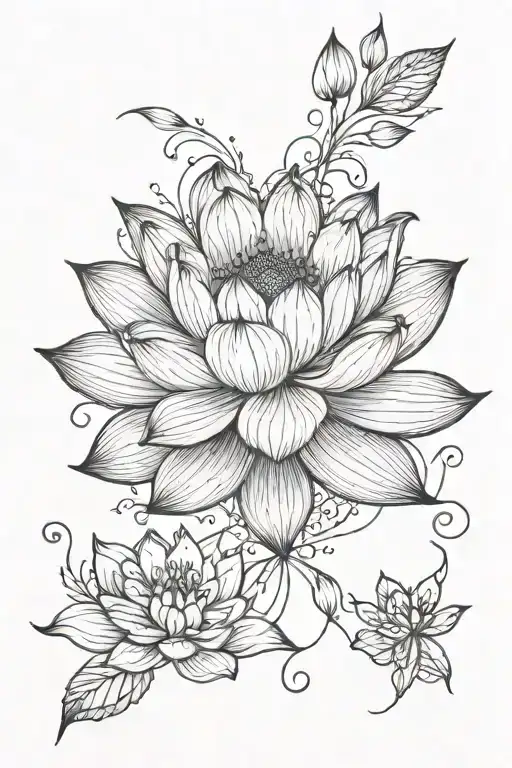 Unalome And Lotus Flower Blooming