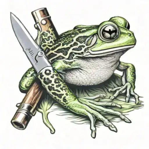 Tree Frog On A Switchblade Knife