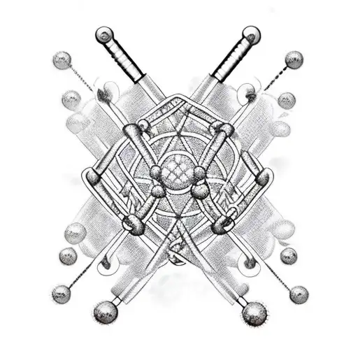 Dna Molecule Pierced By A Sword