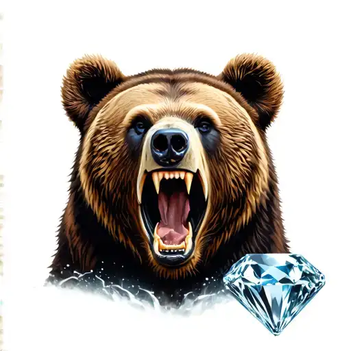 Bear Crushing Diamond In Teeth