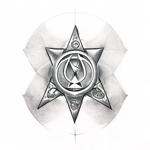 A Realistic Portrait Of The Deathly Hallows Symbol Combined With Motorcycle Elements