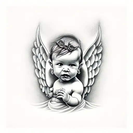 Baby Angel Holding A Scroll