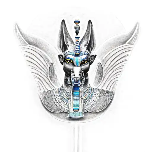 Egyptian God Anubis Back Piece