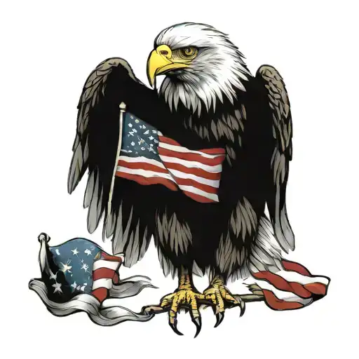 Eagle Carrying American Flag