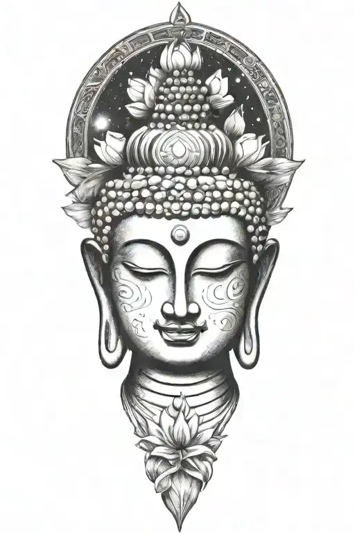 Buddha Lotus Galaxy Background