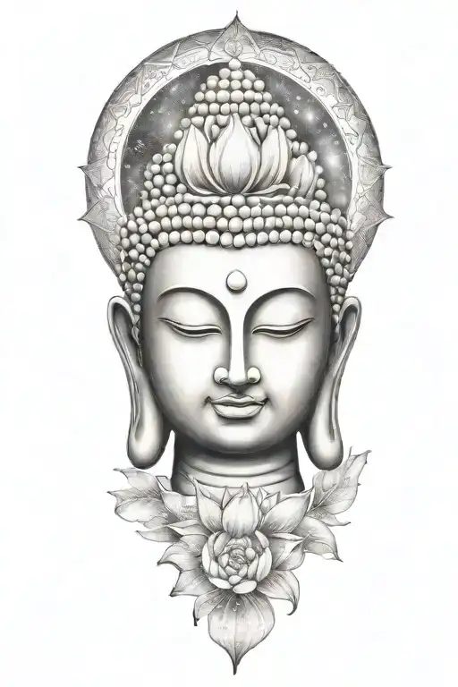 Buddha Lotus Galaxy Background