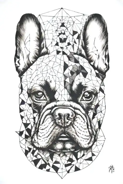 French Bulldog Geometric Trash Polka