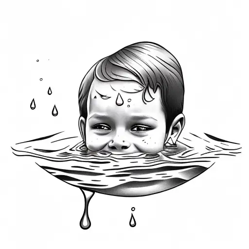 A Little Boy Drowning A Puddle Of A His Own Tears