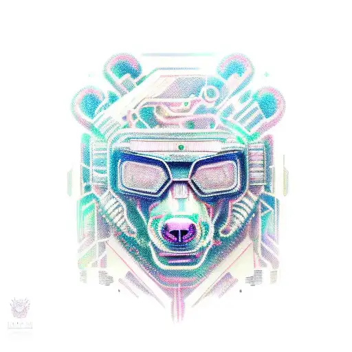 Cyberpunk Meditation Bear