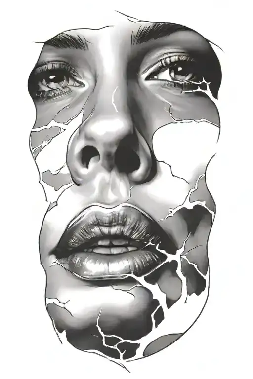 The Face Of A Sexy Girl In Lightning