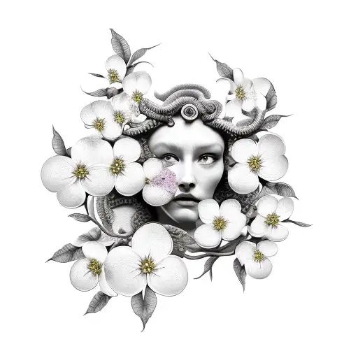 Medusa With Dogwood Blossoms