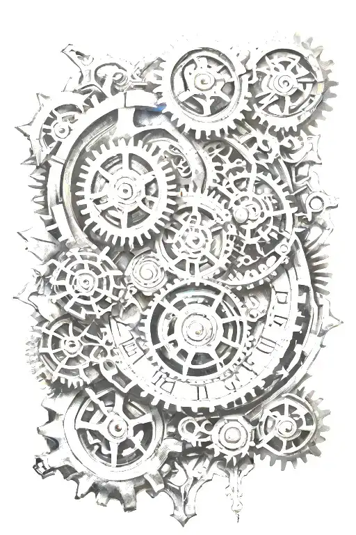 Gears And Clock Face