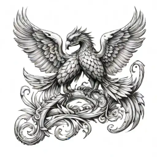 Two Baby Pheonix As Pisces And Scorpio Zodiac Sign