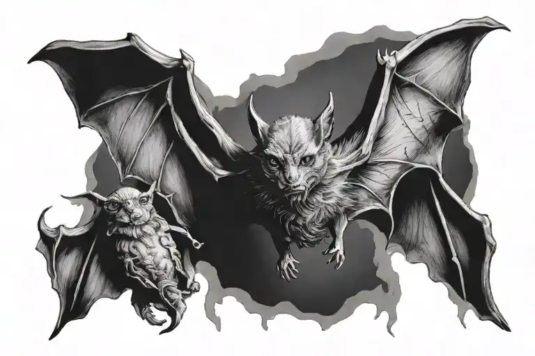 Bat With Leo Signs Combined