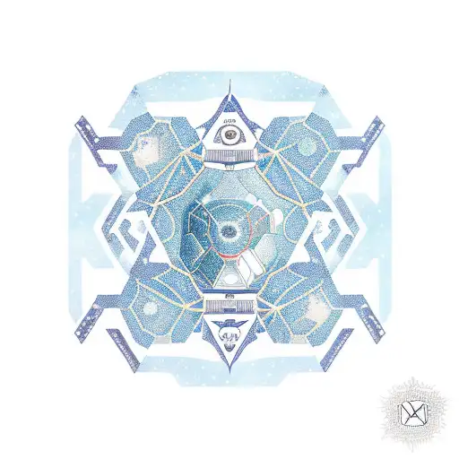 Astraunaut In Space Colored With Hexagon Pattern Background