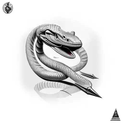 A Cobra Going Around A Dagger