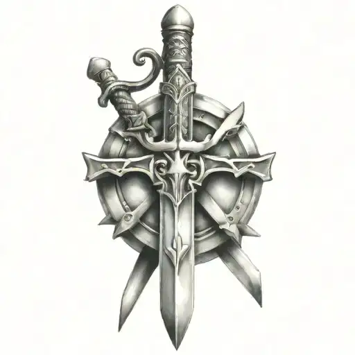 Sword With Shield Crossed