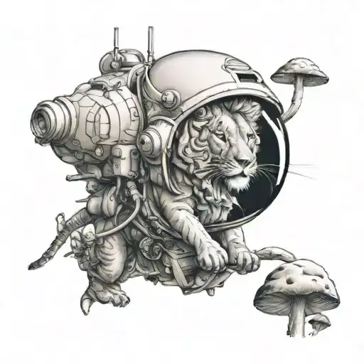 Astronaut Lion Mushroom Growing