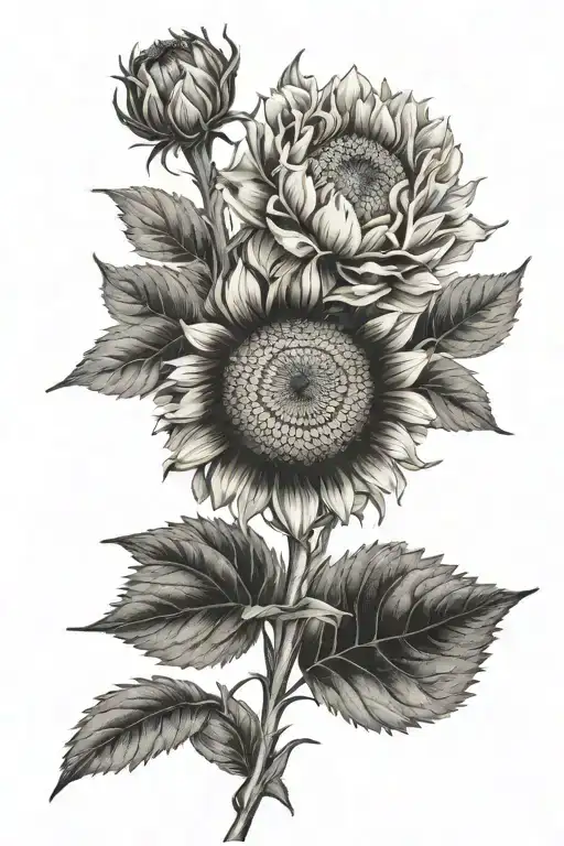 Carnation And Sunflower Blooming