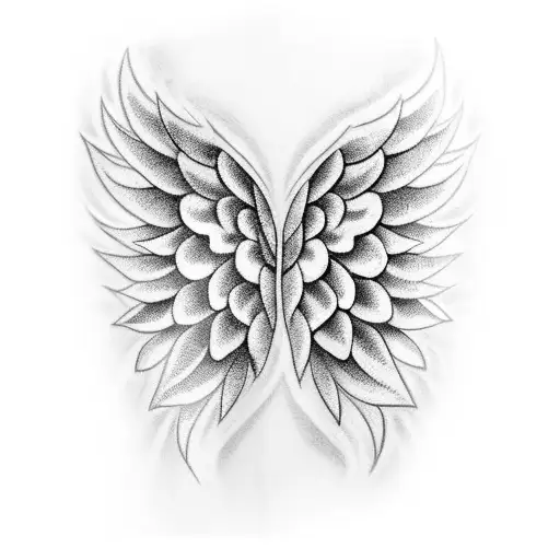 Angel Wings With Poinsettia Flower Wrap