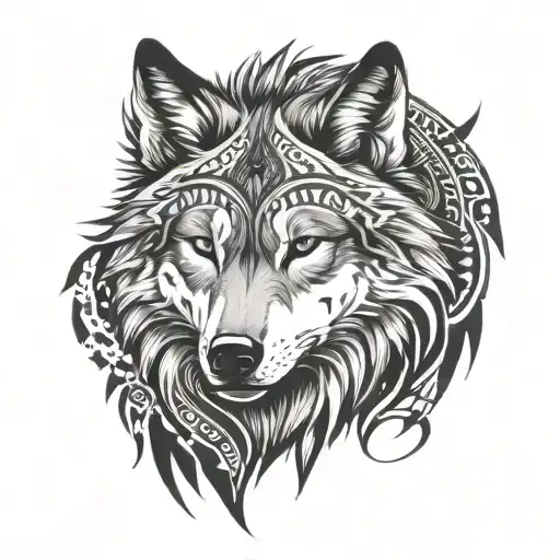 Wolf And Tribal Patterns