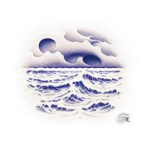 Panoramic Beach With Waves