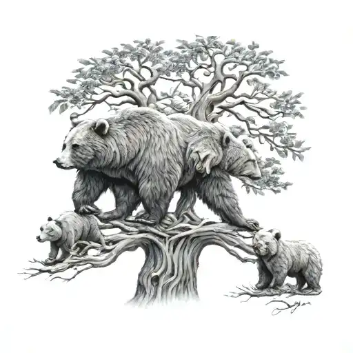 Bear Family Tree Intertwined