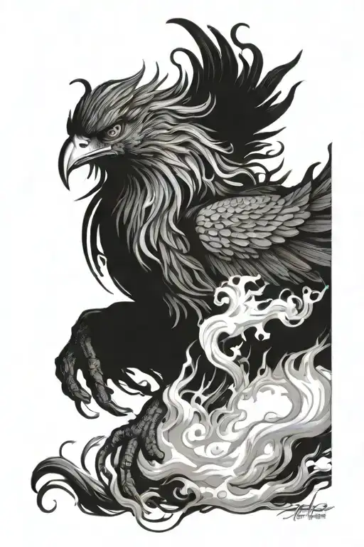 Phoenix Rising From Flames Left Arm Sleeve