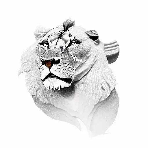 A Powerful Fighter Unleashing Their Inner Strength With A Lion's Head