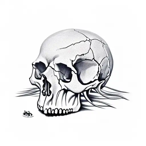 Skull Made Out Of Dead Human Bodies