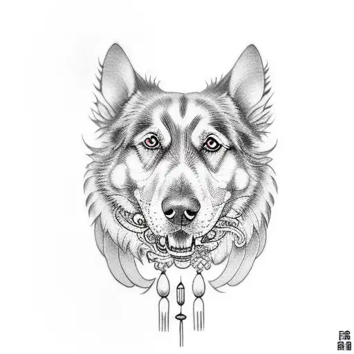 Dog With Chinese Background