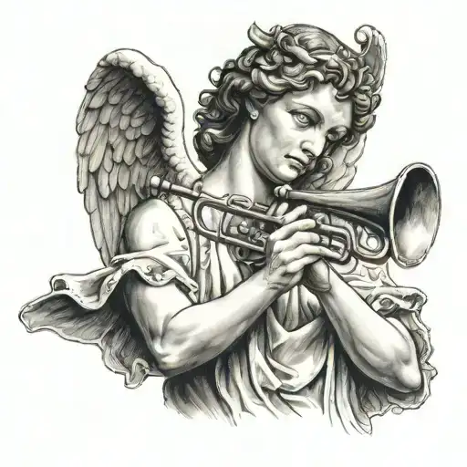 Angel With Trumpet Surrounded