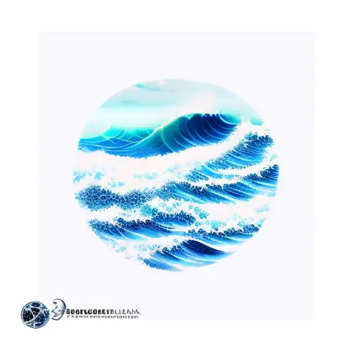 Simple Blue Ocean Wave With Horizon