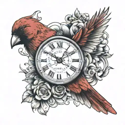 Cardinal Flying With Wrist Watch