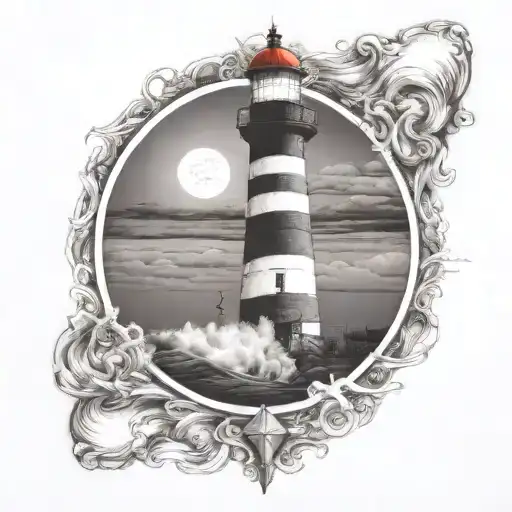 Saint Augustine Lighthouse Shining Over A Stormy Sea