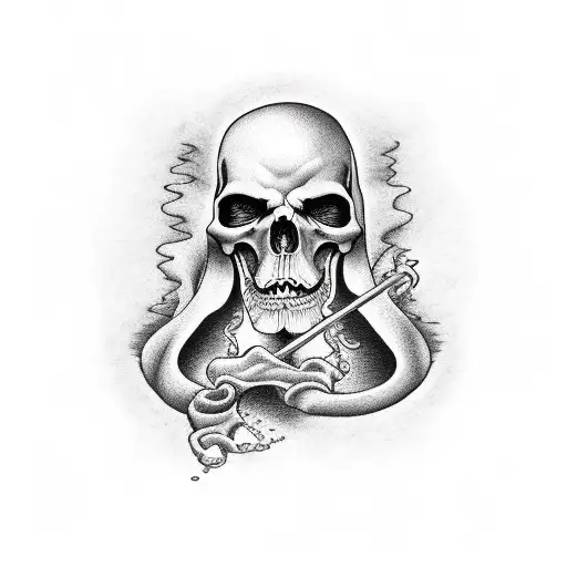 Grim Reaper With Sand Timer