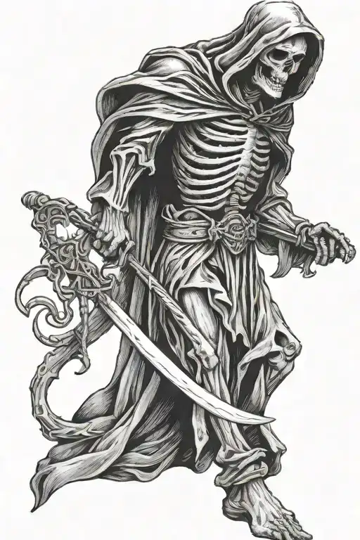 Grim Reaper Holding A Scythe