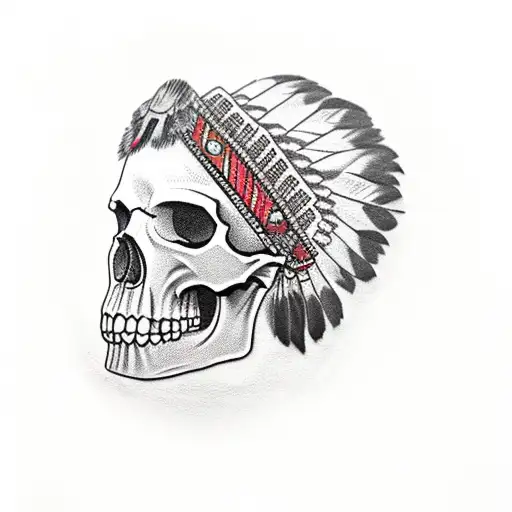 Skull With Indian Head Dress