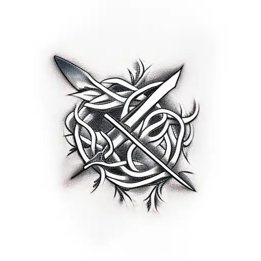 Sword With Vines Covering It