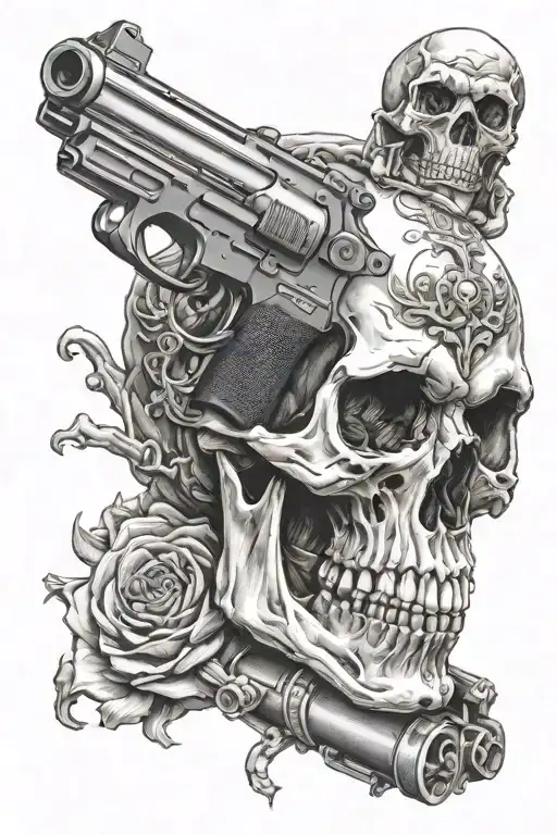 Skull With Gun