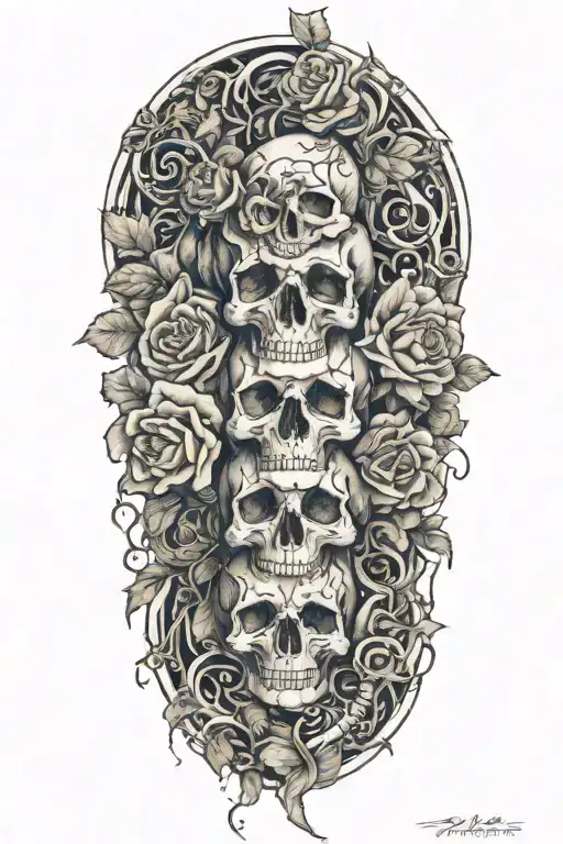 Skulls And Roses And Vines