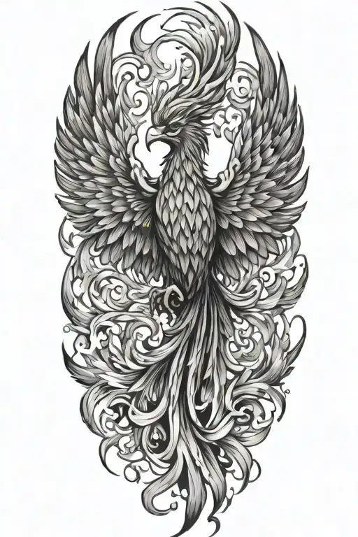 Phoenix Rising With Flames Background