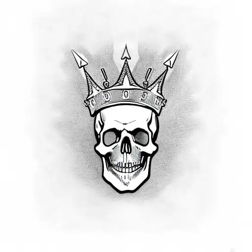 Skull Wearing A Crown Made Of Dollar Bills