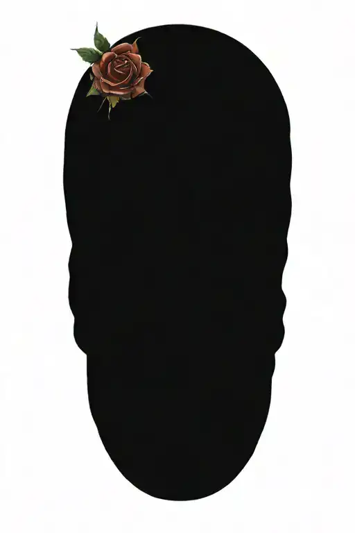 Single Skull With Roses And Thorns Intertwined