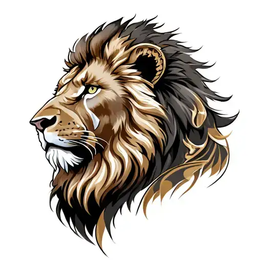 Tattoo Of A Lion And A Spartan Warrior