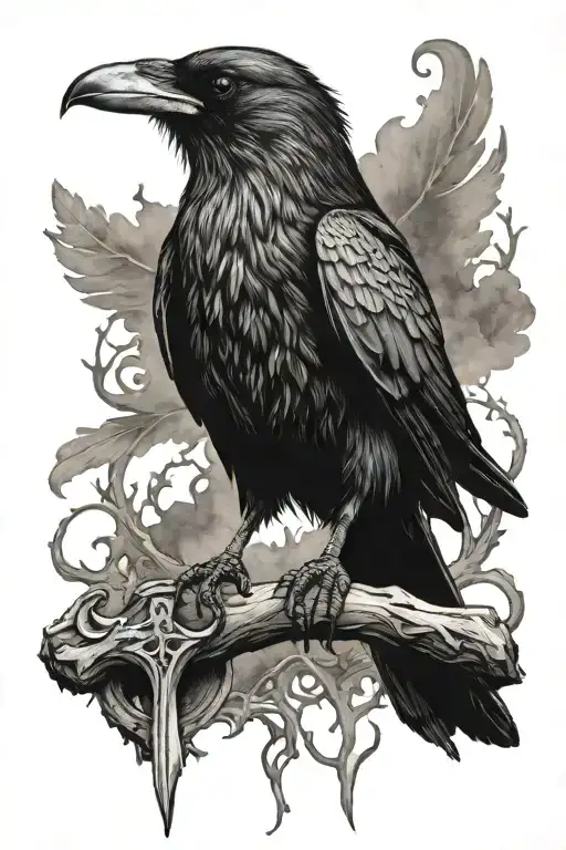 Viking Raven Perched